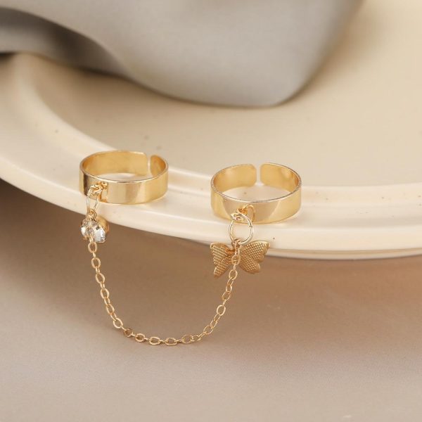 Gold Butterfly Rings