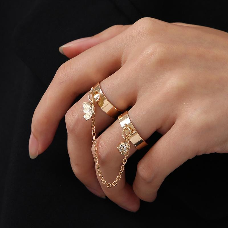 Gold Butterfly Rings
