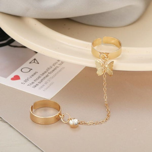 Gold Butterfly Rings